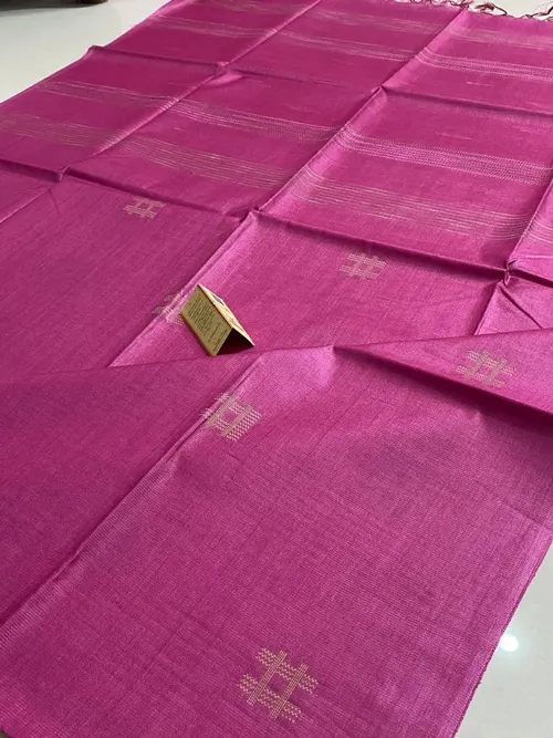 Pure Katan Silk Handwoven Saree with Self Weaving Design